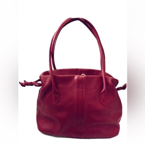 Beautiful BARR+BARR NY pebbled leather red SHOULDER HOBO SATCHEL TOTE HANDBAG - Picture 10 of 10